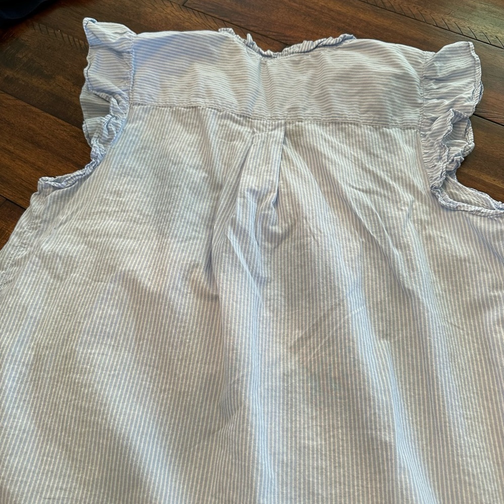 LOFT Light Blue Striped Blouse - Picture 5 of 5